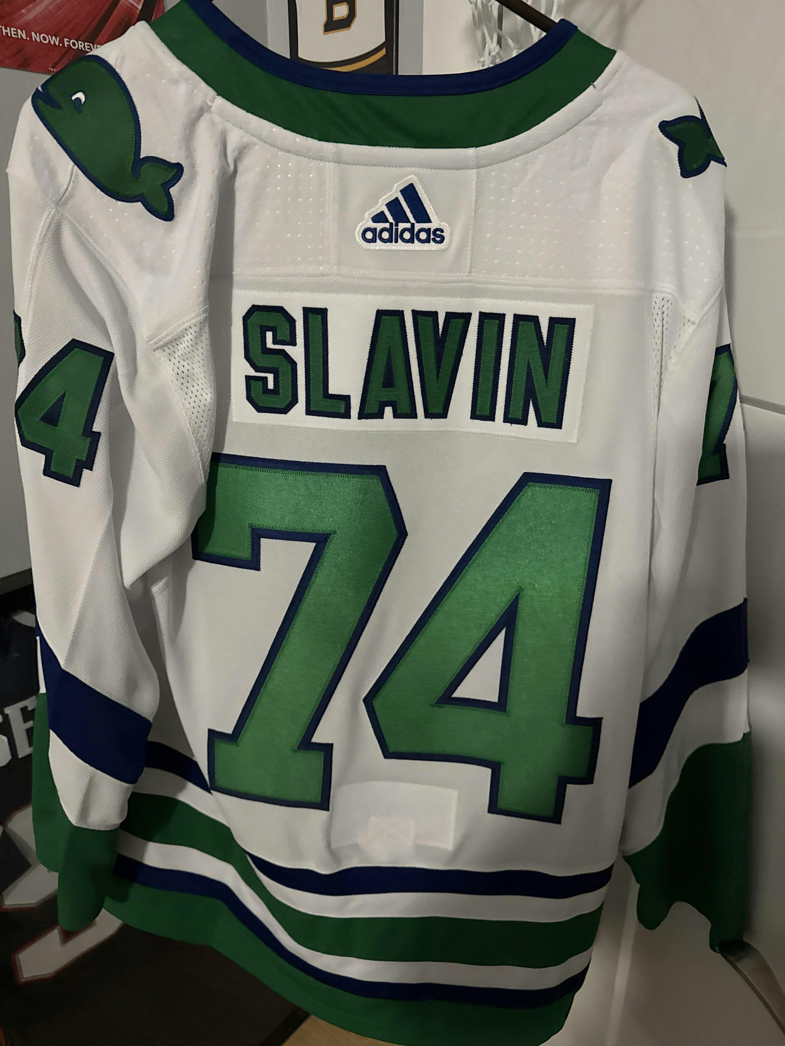 ANY NAME AND NUMBER CAROLINA HURRICANES RETRO WHALERS WHITE ADIDAS PRI