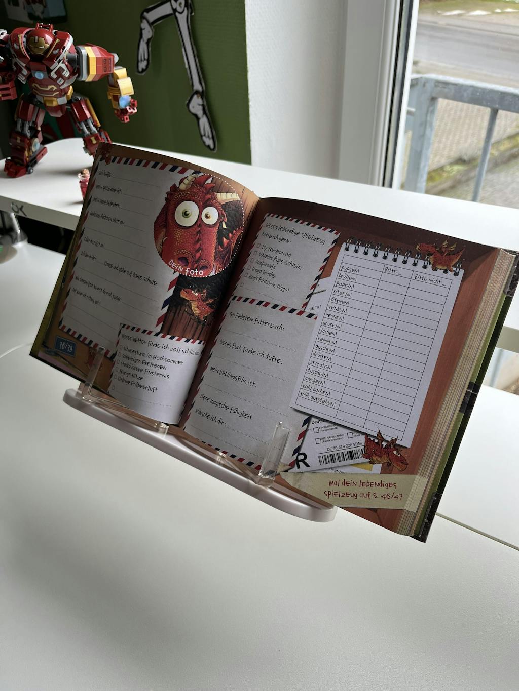 LANA Handballenauflage für Kinderschreibtisch – ergonomisch & rutschfest, mit Buchstopper, passend für CELIN, ELIN, LUCA & JANA