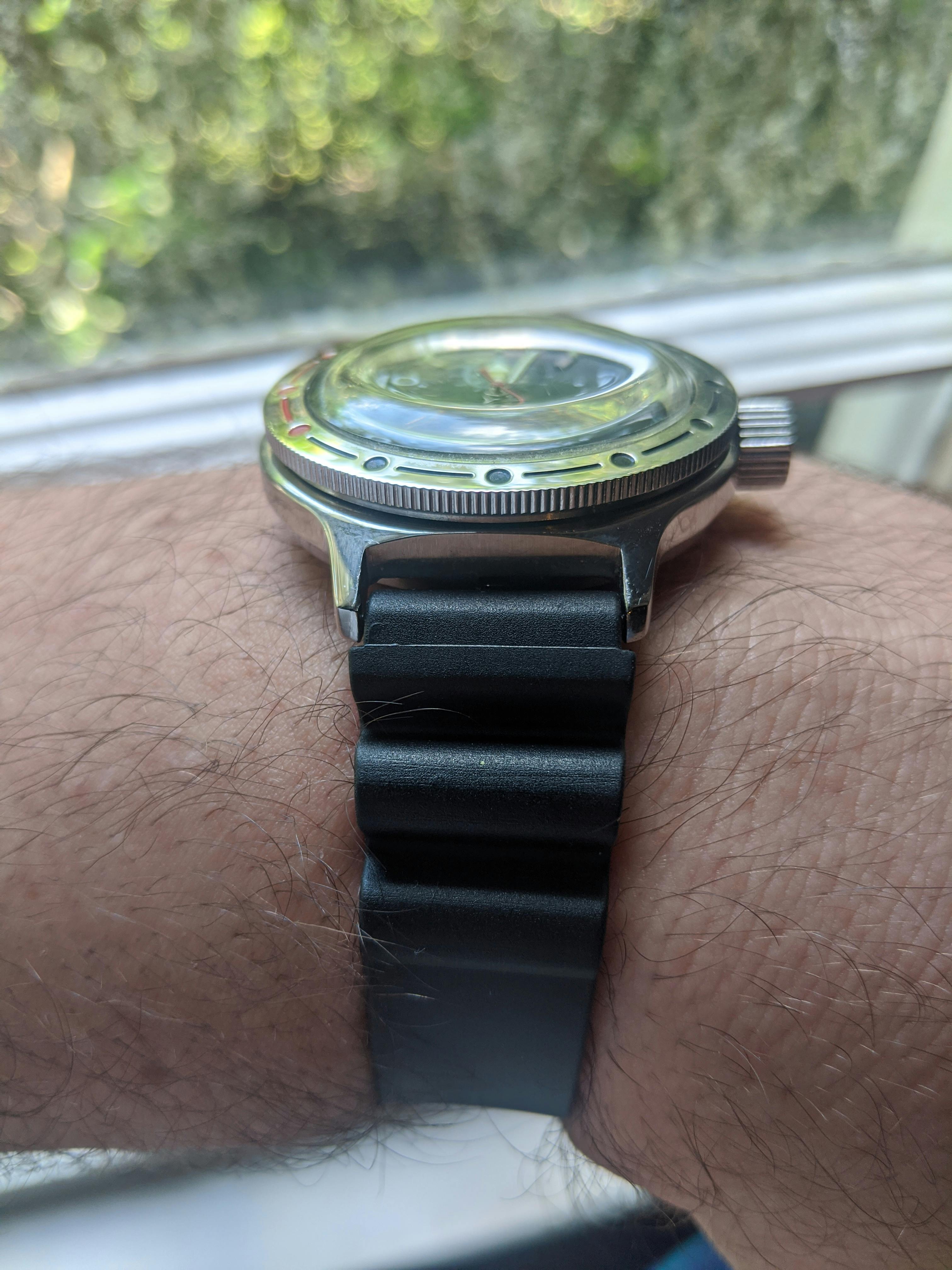 Bonetto Cinturini 285 Black NBR Rubber Watch Band Strap