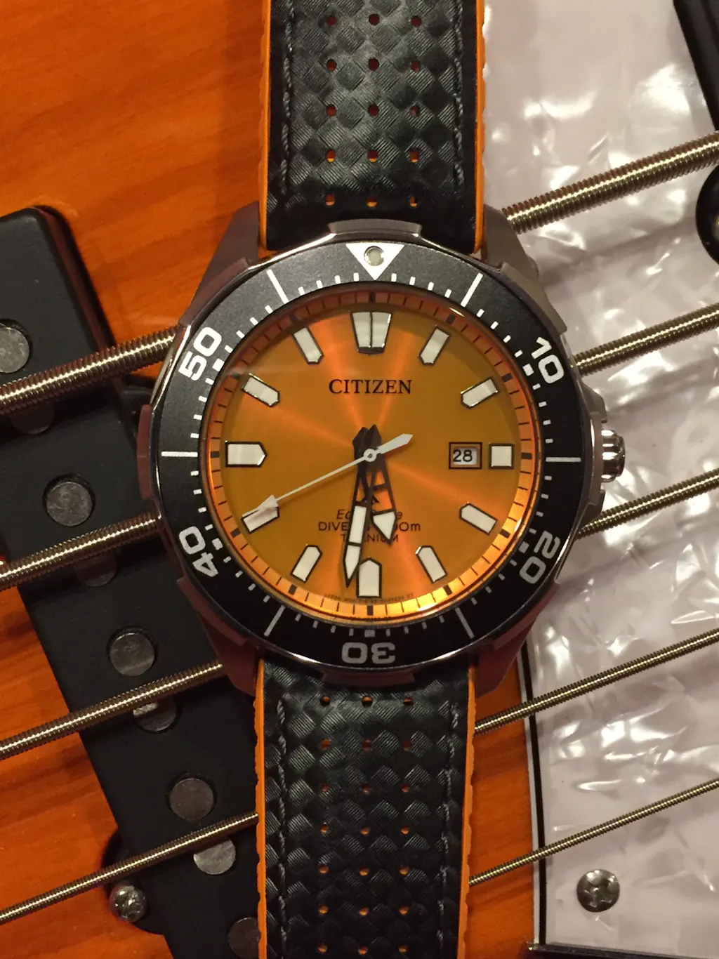 Hirsch Ayrton Black and Red Carbon Leather Watch Strap