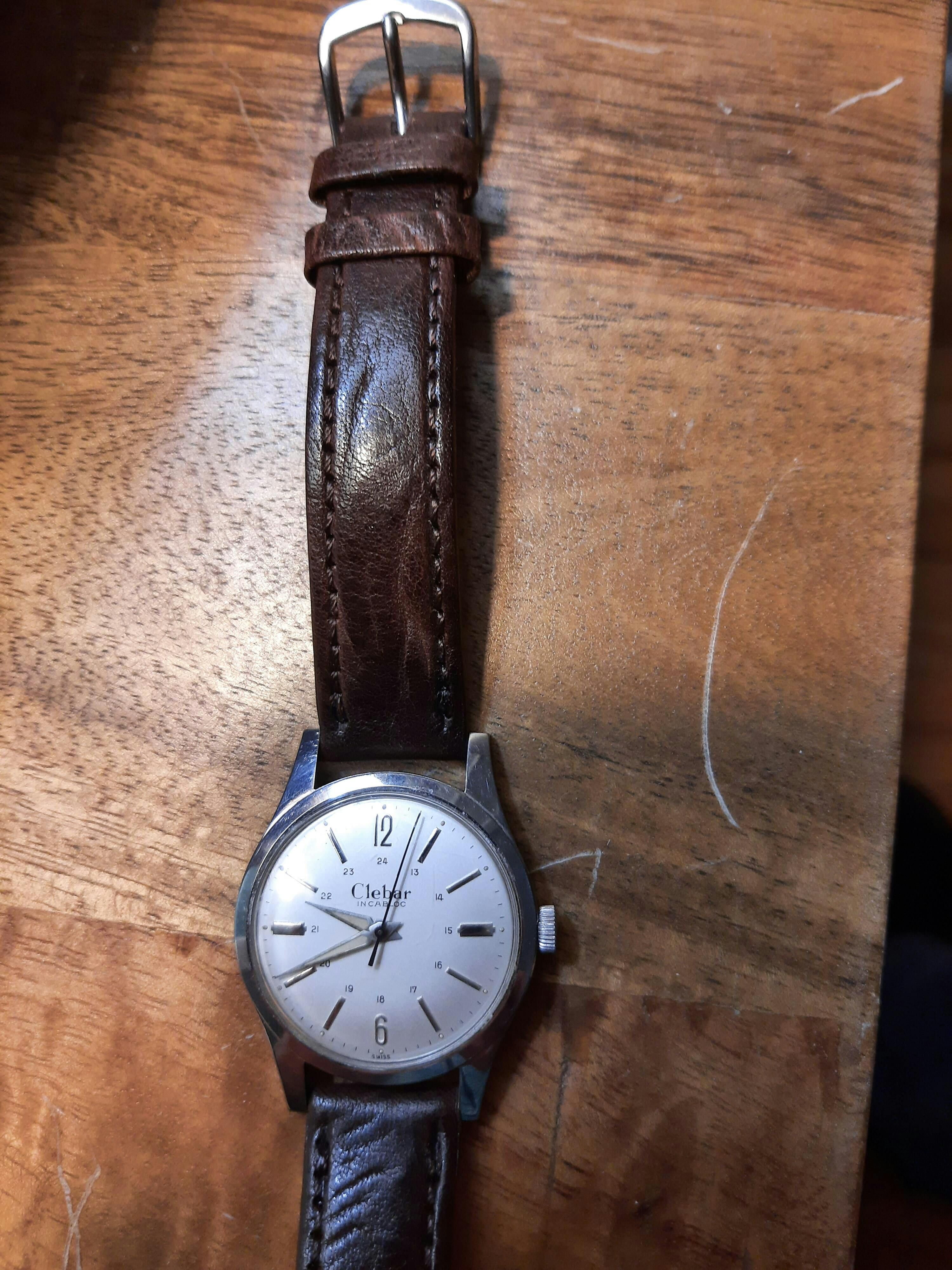 Fluco Record Brown Buffalo Grain Leather Watch Band Strap Holben's