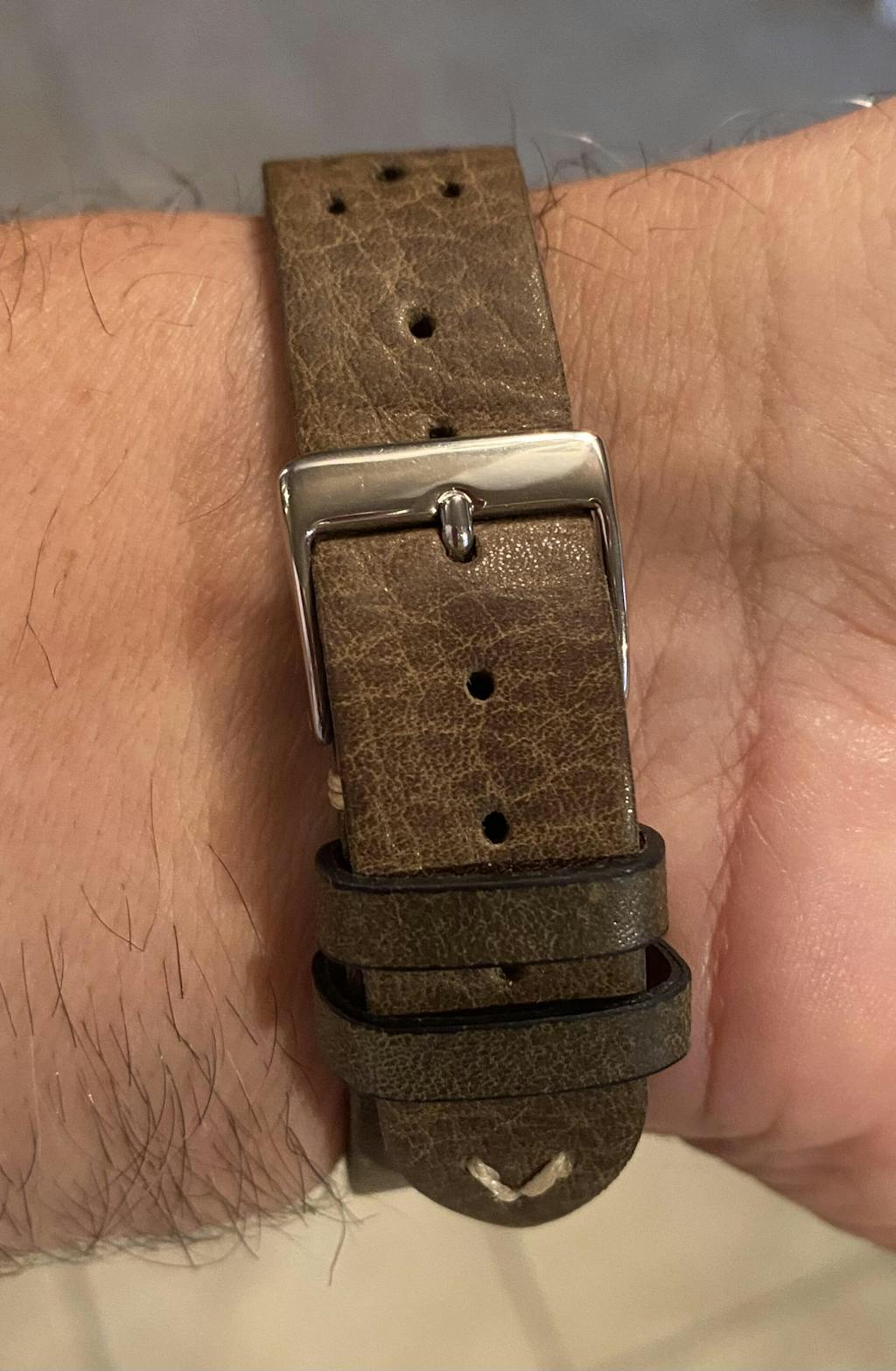Fluco Hunter Racing Olive Green Leather Watch Band Strap Holben's