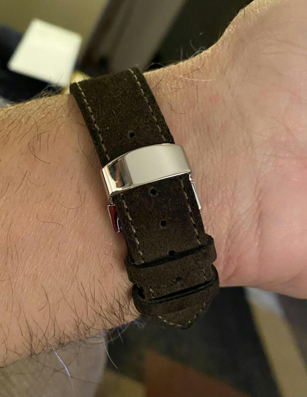 Fluco Nizza Navy Blue Suede Leather Watch Band Strap Holben's