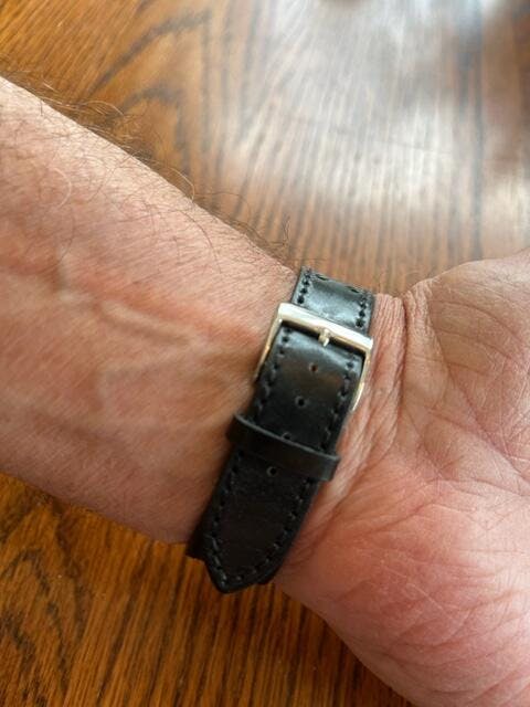 Fluco Racing Black Horween Cordovan Leather Watch Strap