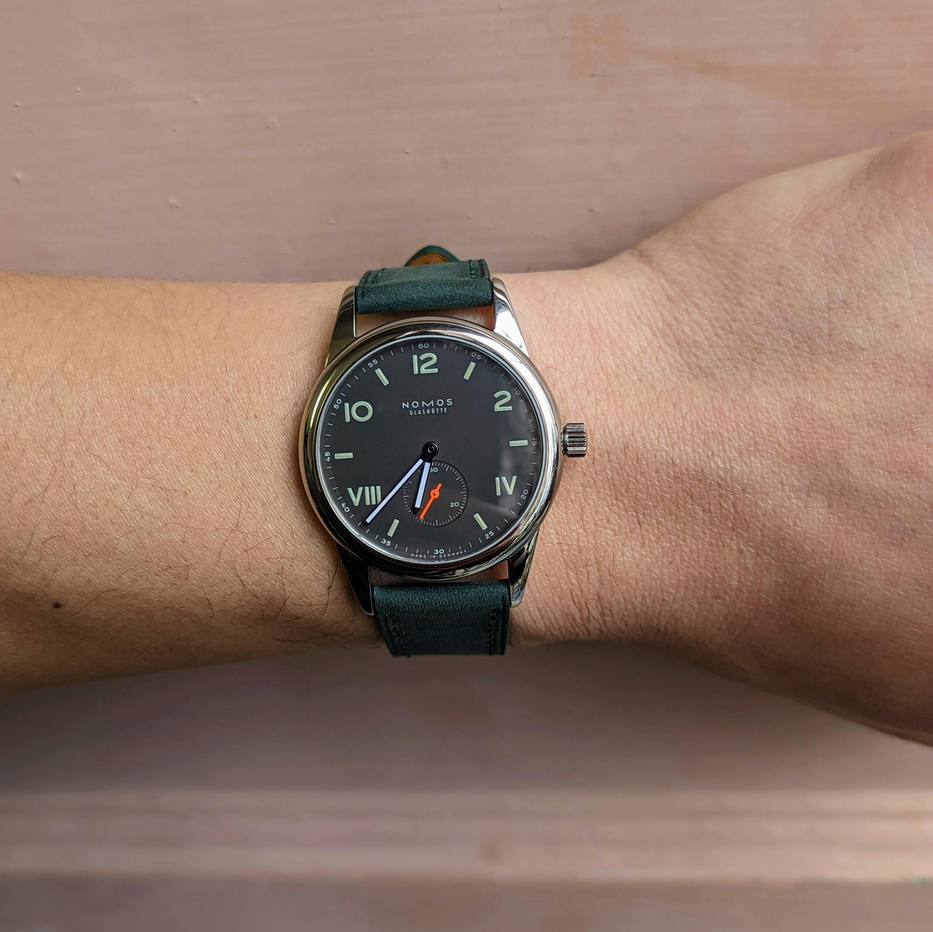 Fluco Mountain Bear Black Nubuck Leather Watch Band Strap
