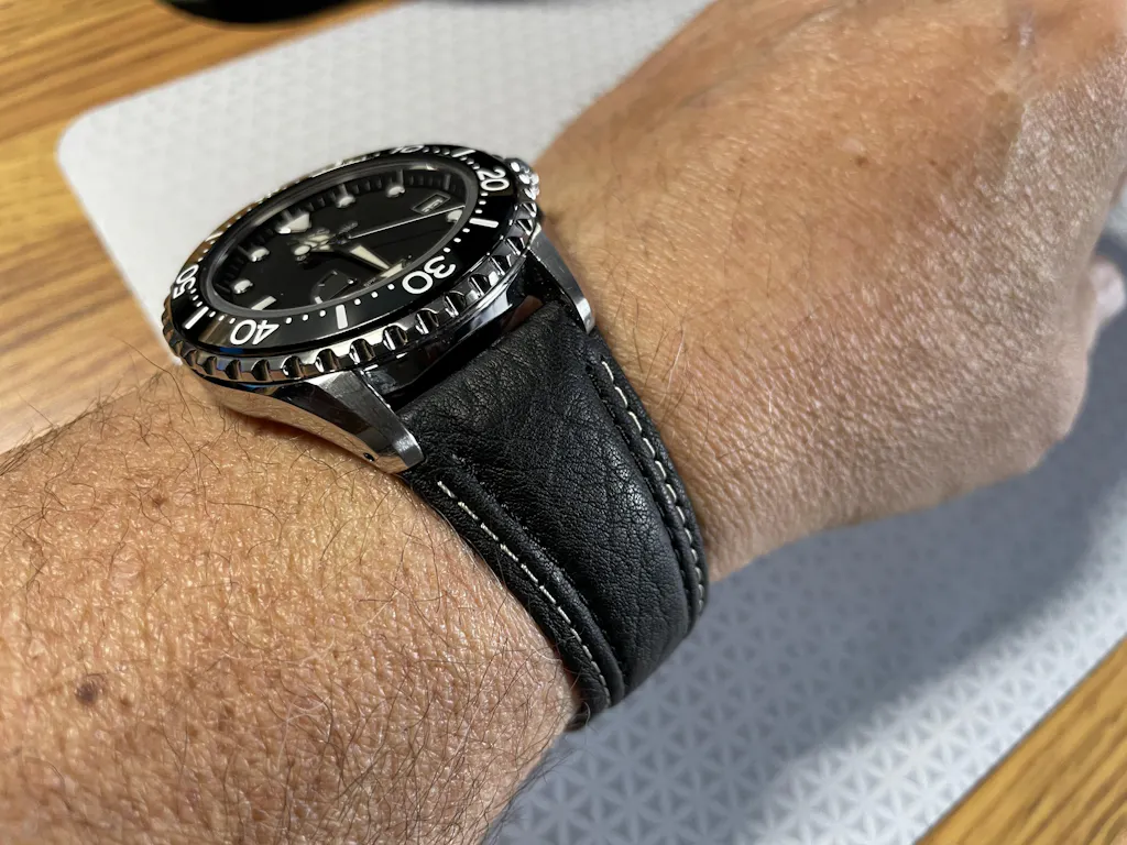Di-Modell Pilot Black Shrunken Leather Watch Band Strap