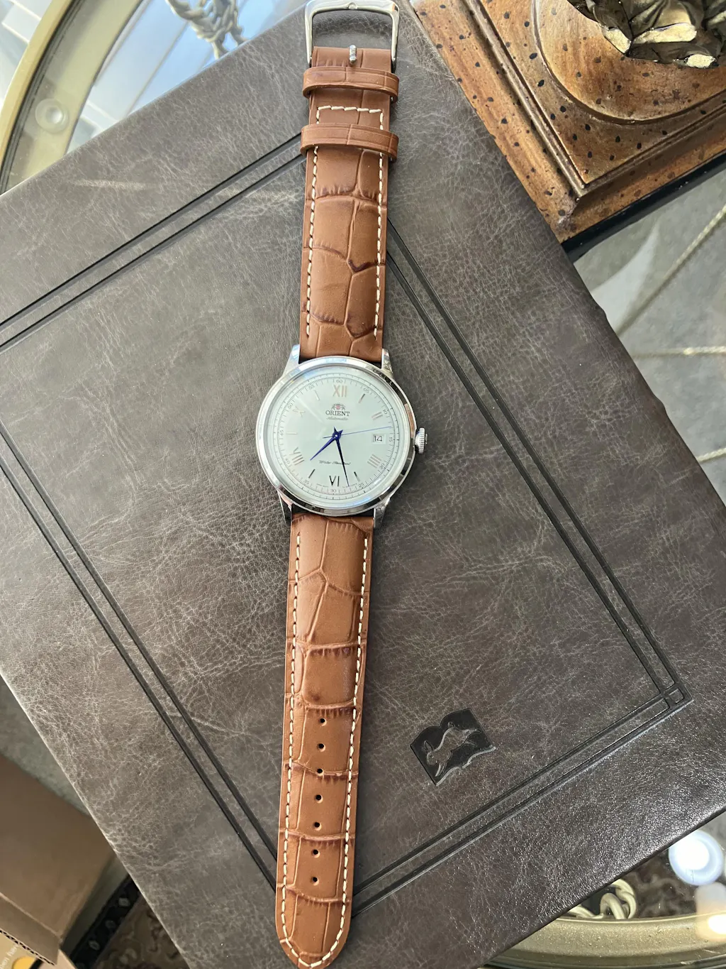 洋楽 Romello Hadley-Roma Black Alligator-Grain Leather Watch Band Strap