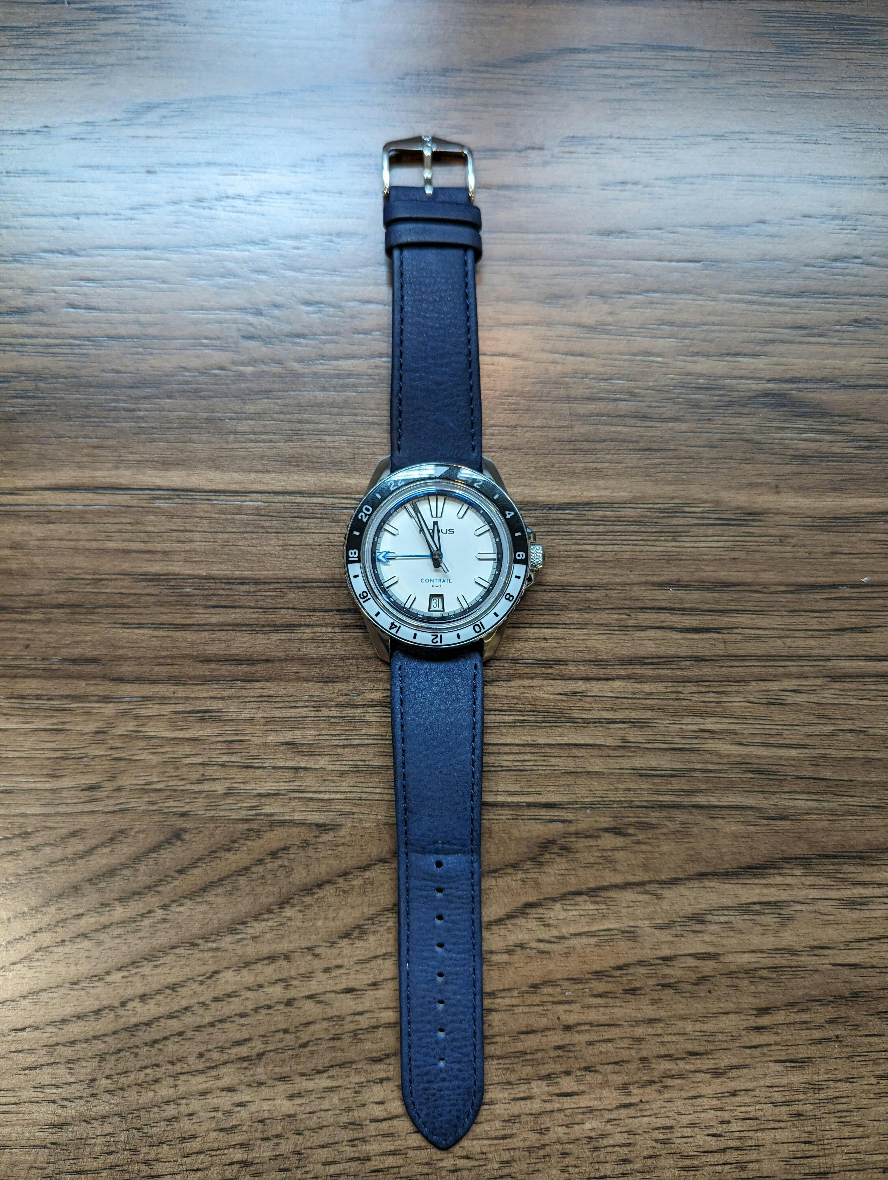 Hirsch Osiris Blue Nubuck Leather Quick-Release Watch Strap