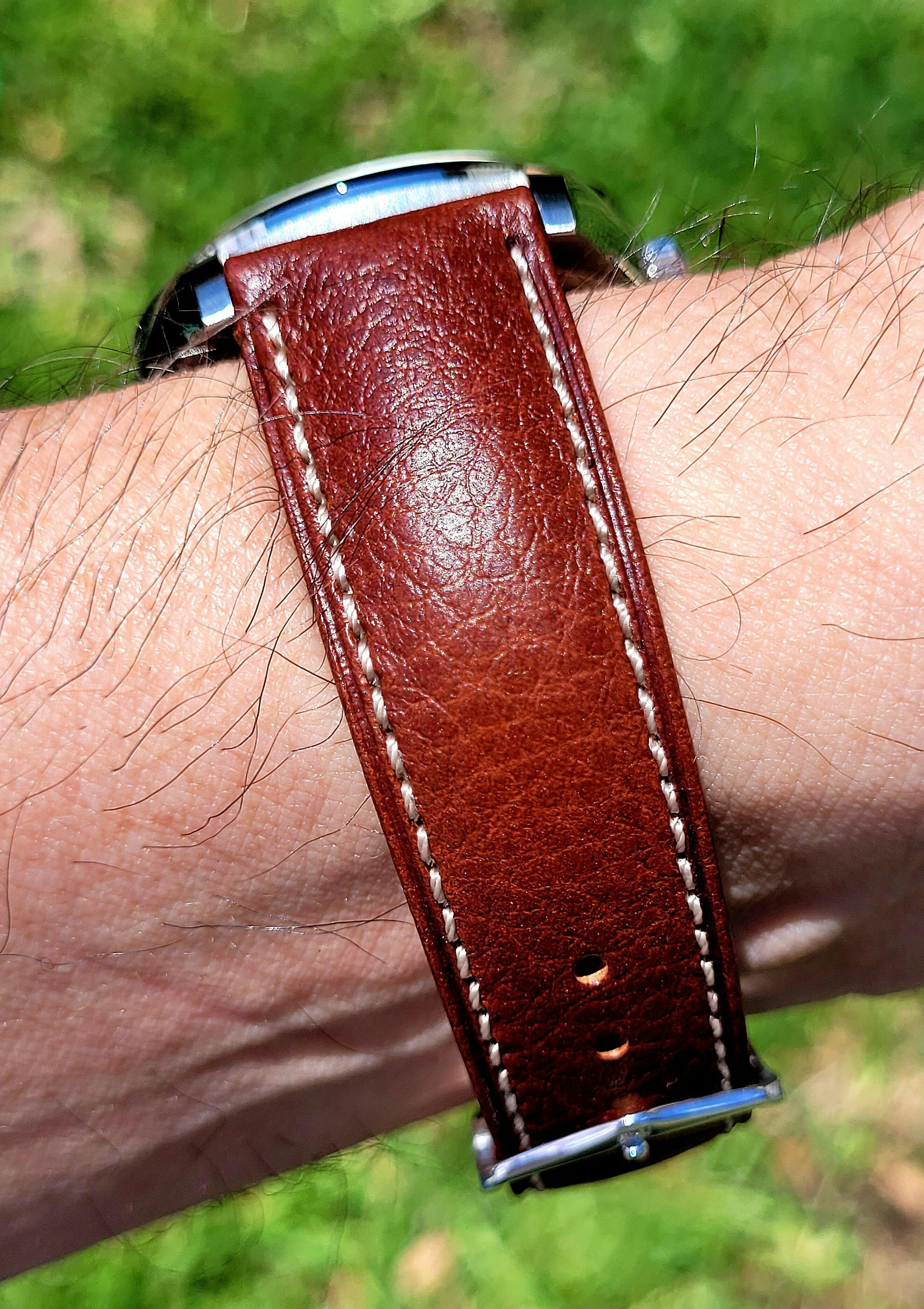 Hirsch Boston Brown Vegetable-Tanned Leather Watch Strap
