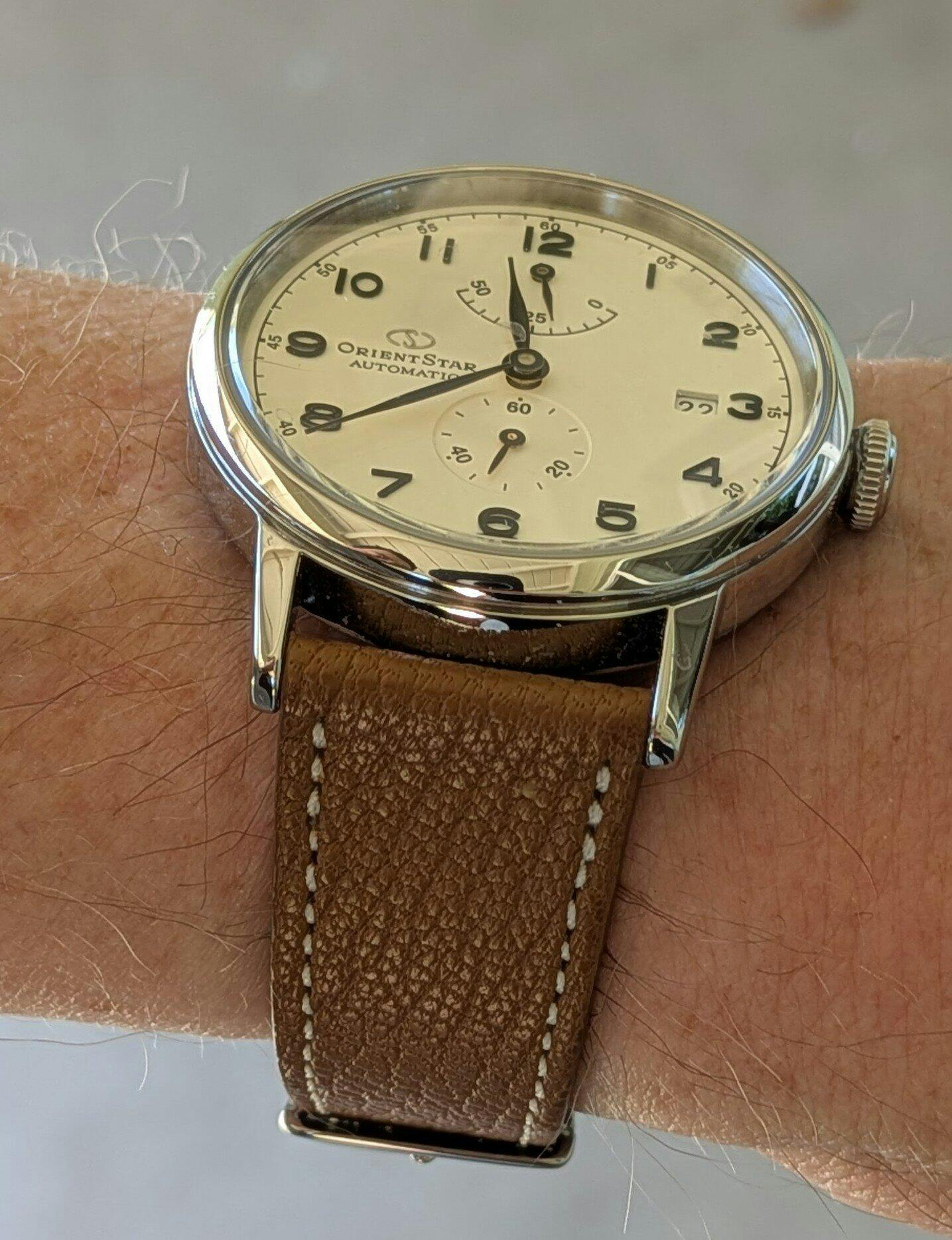 Fluco Biarritz Taupe Goatskin Leather Watch Band Strap