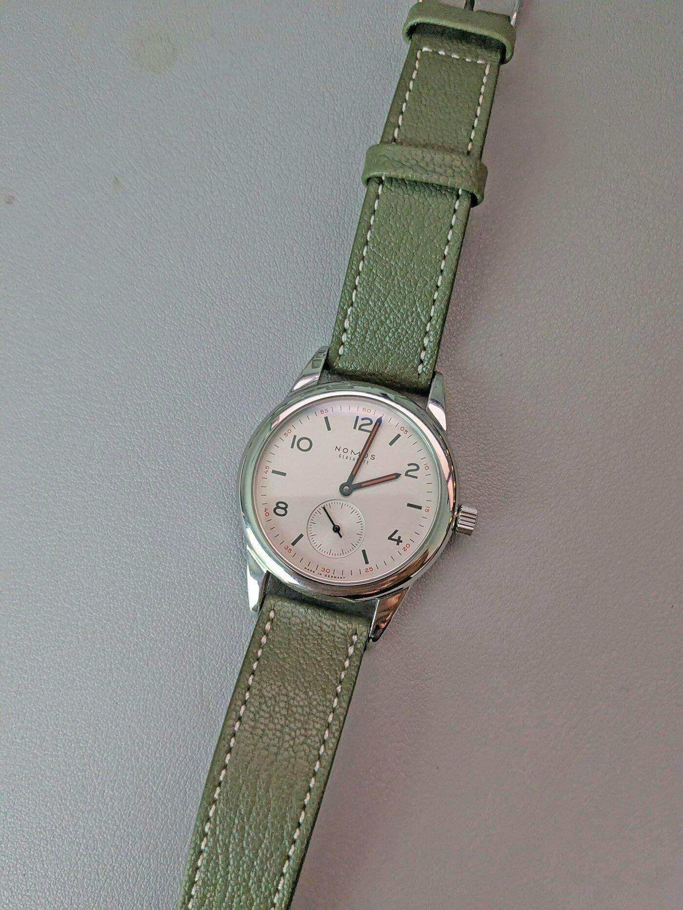 Fluco Biarritz Powder Blue Goatskin Leather Quick Release Watch Strap