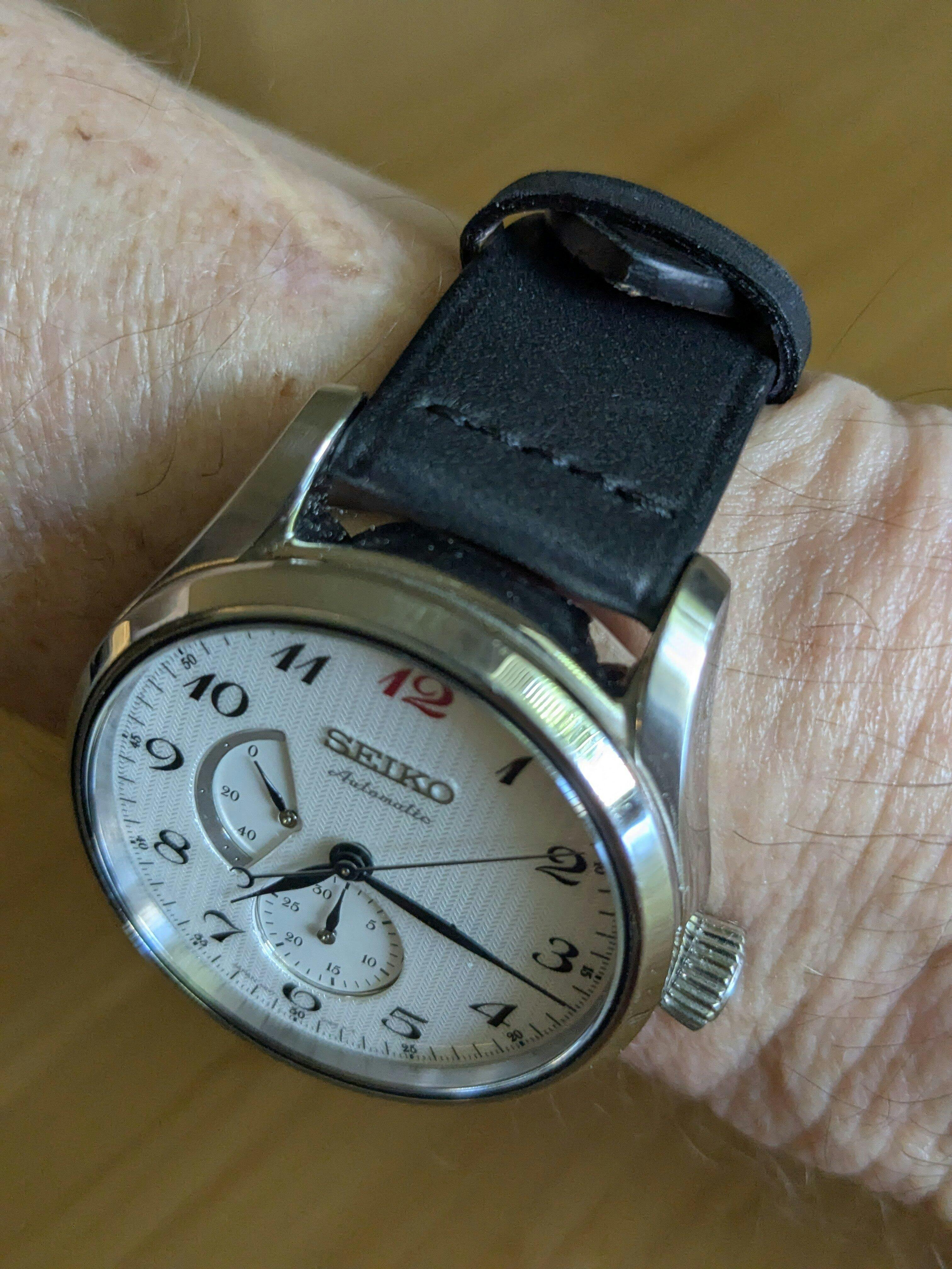 Fluco Paris Black Haas Leather Quick-Release Watch Strap