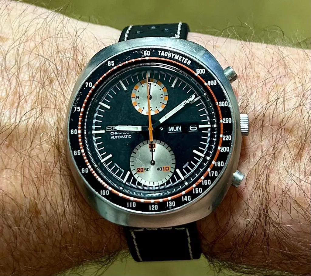 Di-Modell Rallye Black Red-Stitch Leather Watch Band Strap