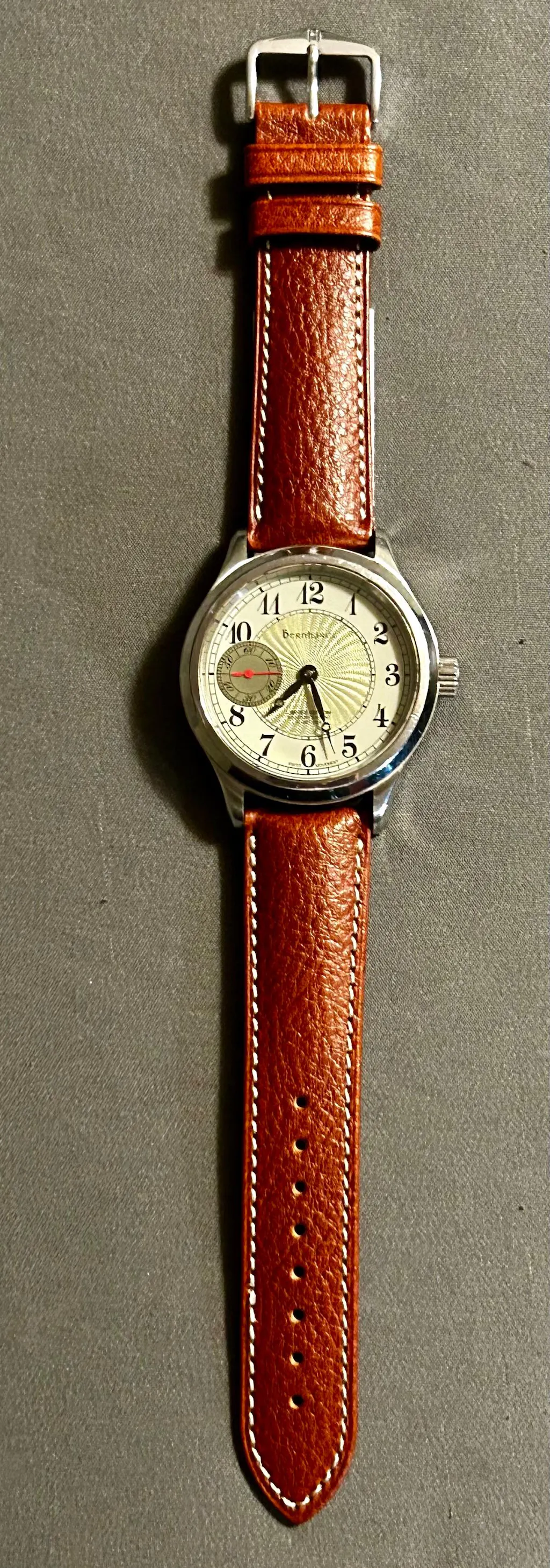 Hirsch Boston Brown Vegetable-Tanned Leather Watch Strap
