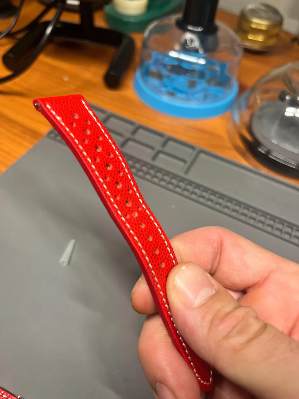 Fluco Biarritz Powder Blue Goatskin Leather Quick Release Watch Strap