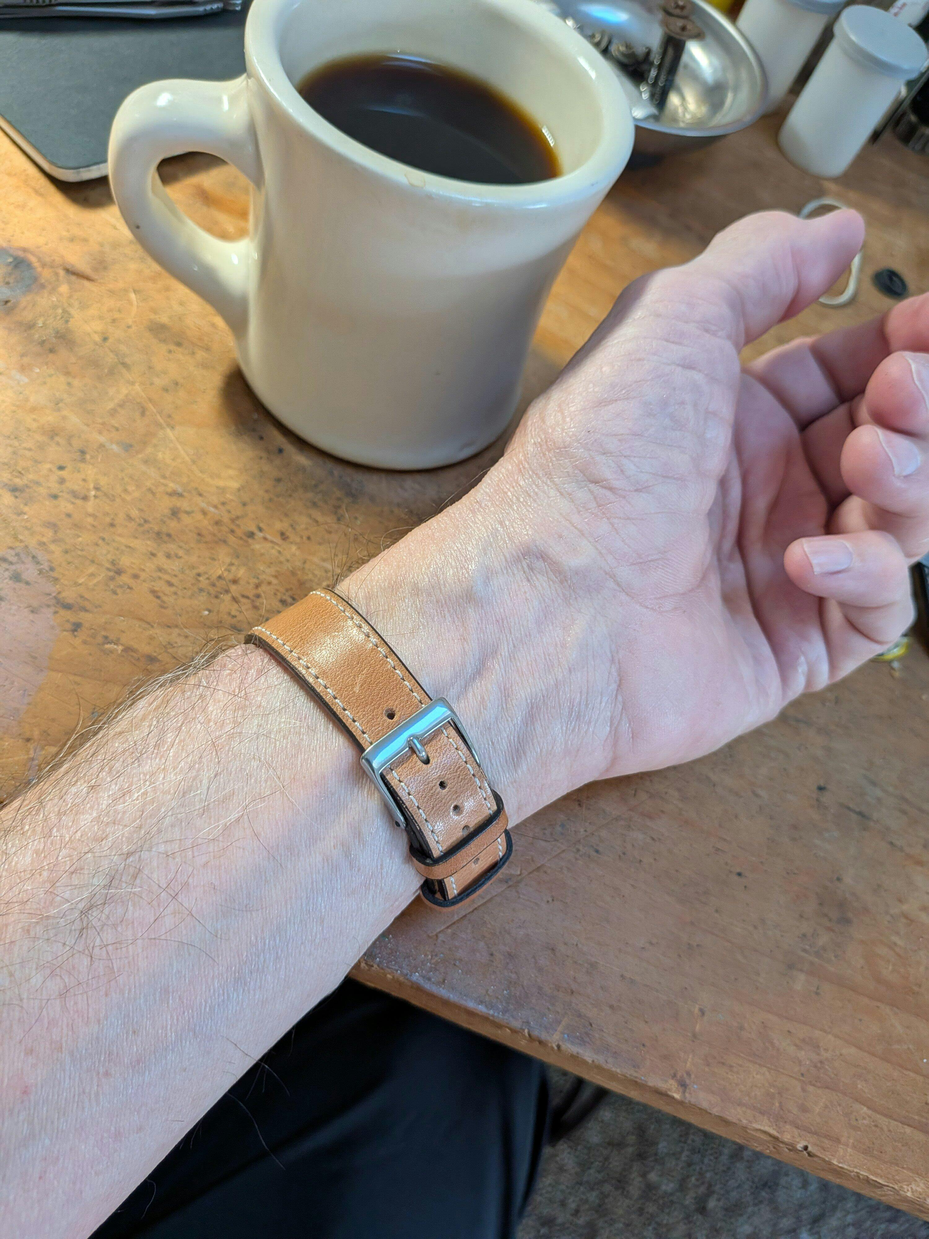 Fluco Dublin Cognac Horween Leather Watch Band Strap