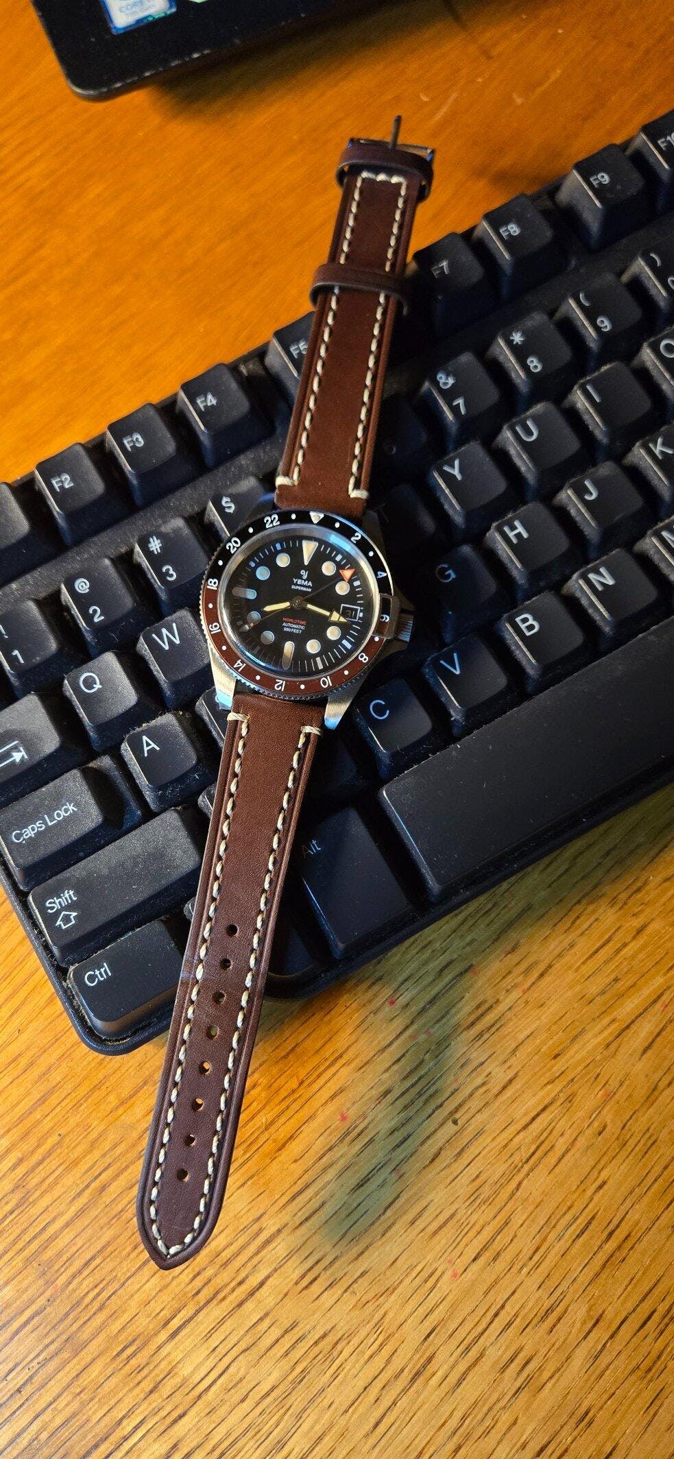 Hirsch Liberty Brown Leather Quick-Release Watch Band Strap
