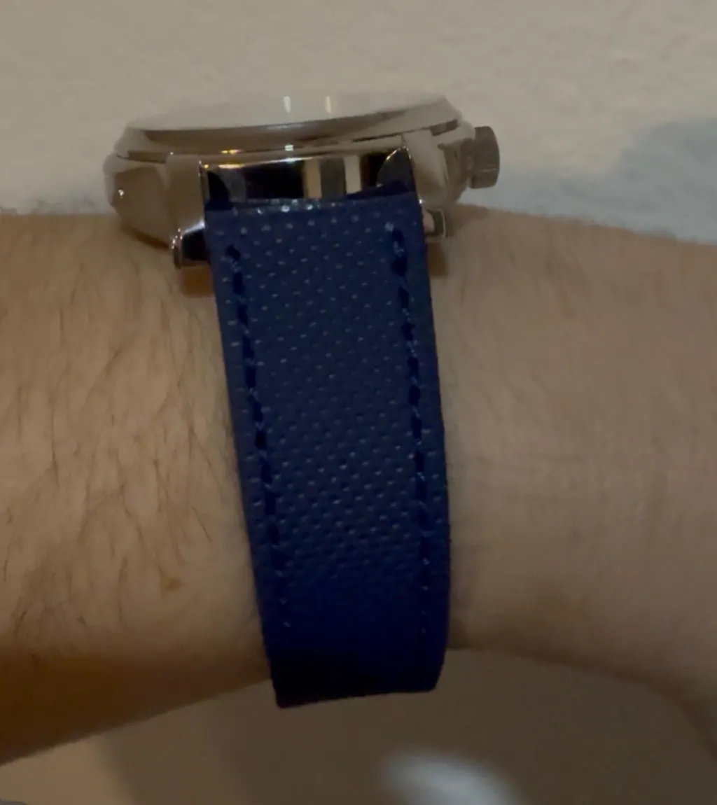 Fluco Nautilus Grey Quick-Release Leather Watch Band Strap