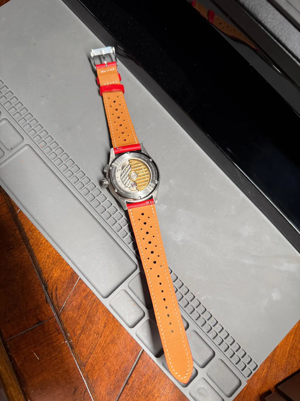 Fluco Biarritz Olive Goatskin Leather Watch Band Strap