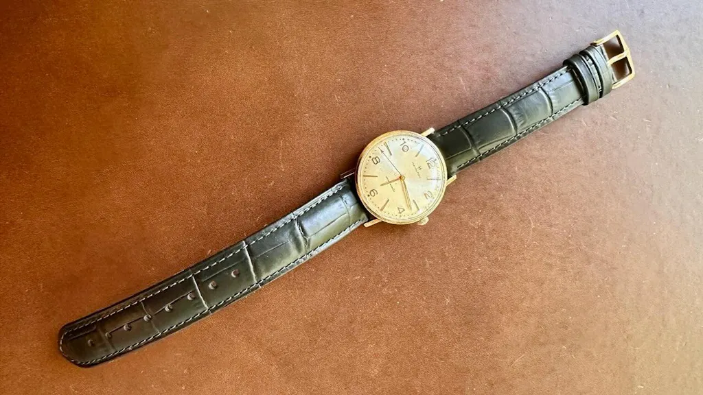 Hirsch Duke Orange Alligator-Grain Leather Watch Band Strap