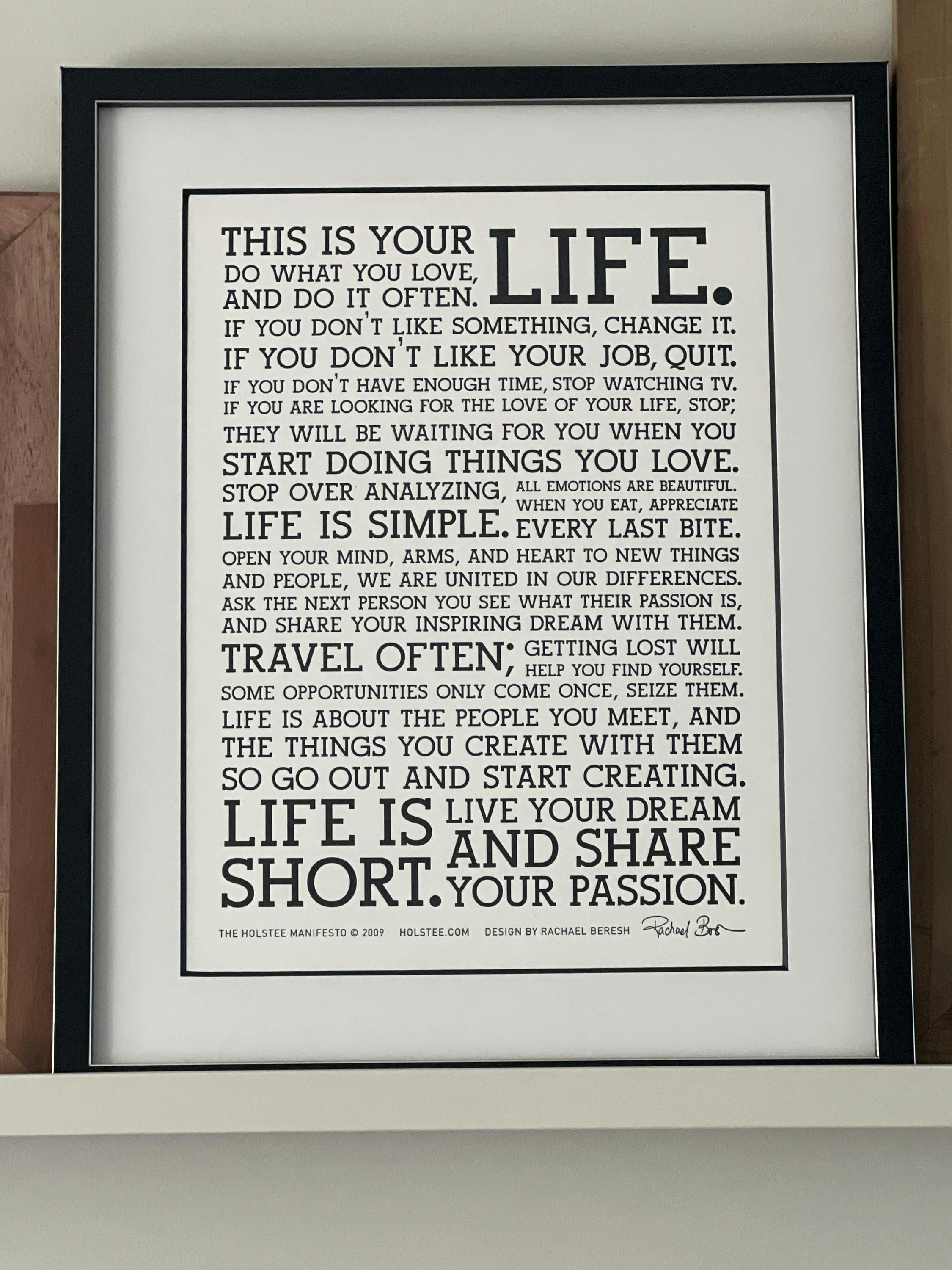 The Holstee Manifesto Original Letterpress Poster 12