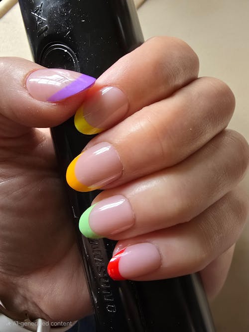Summer French Mani - Soft Gel Press Ons (Short Almond)
