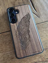 Handyhülle Feder Samsung Nussbaumholz