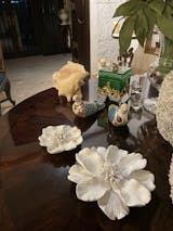 Peony Ceramic Flowers Wall Sculpture (White)