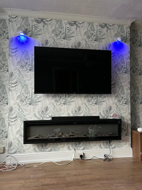 40/50/60 Inch 3-in-1 Best Modern LED Electric Fireplace Heater Inserts with Tempered Glass & Remote and 12 Flame Colours