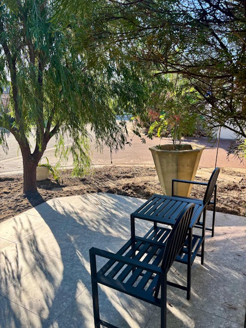 Outdoor Garden Bench Love Seat Chair with Centre Table - Black