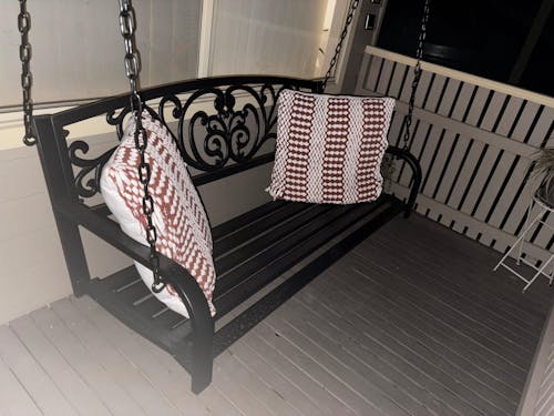 Rose (2 Seater) Outdoor Garden Bench Swing – Black