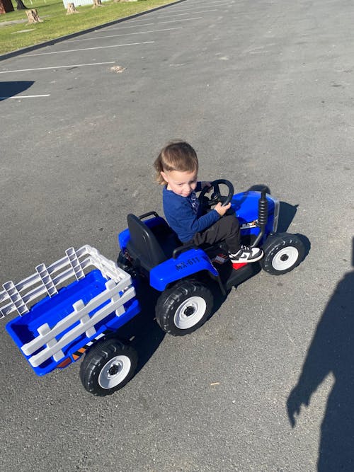 Kids Electric Tractor Ride On Car 12V - Blue