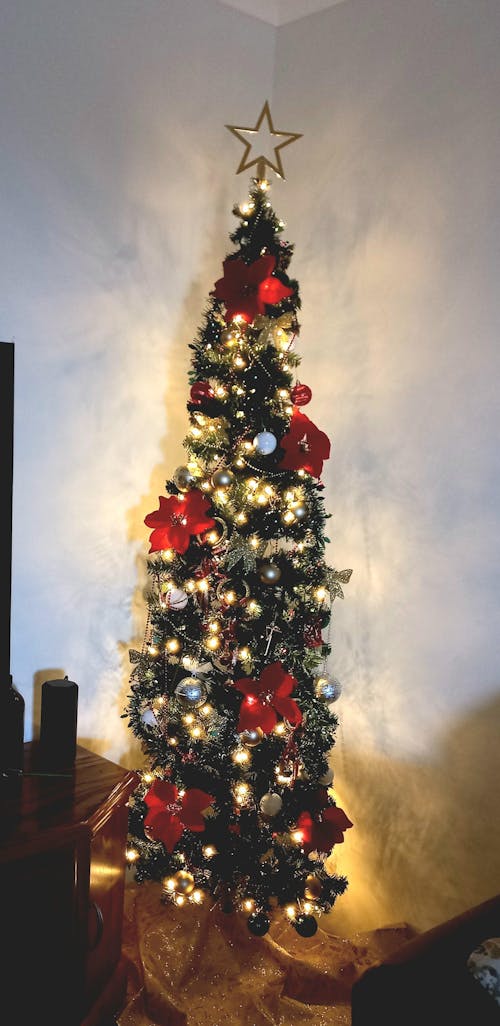 7FT Slimline LED Corner Christmas Half Tree - 430 Tips