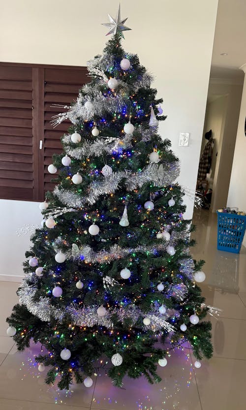 7FT Extra Full Pre-lit Multicolour LED Christmas Tree - 1221 Tips