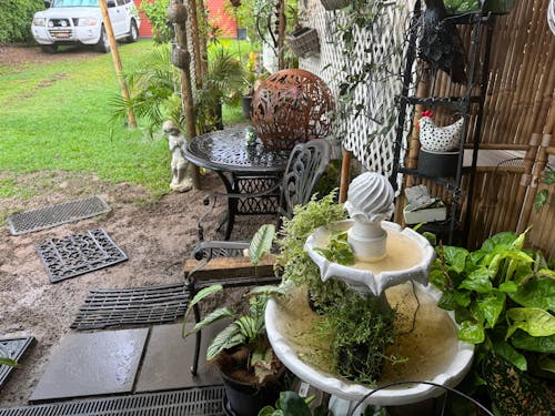 3 Tier Solar Bird Bath Water Fountain Ivory 93cm