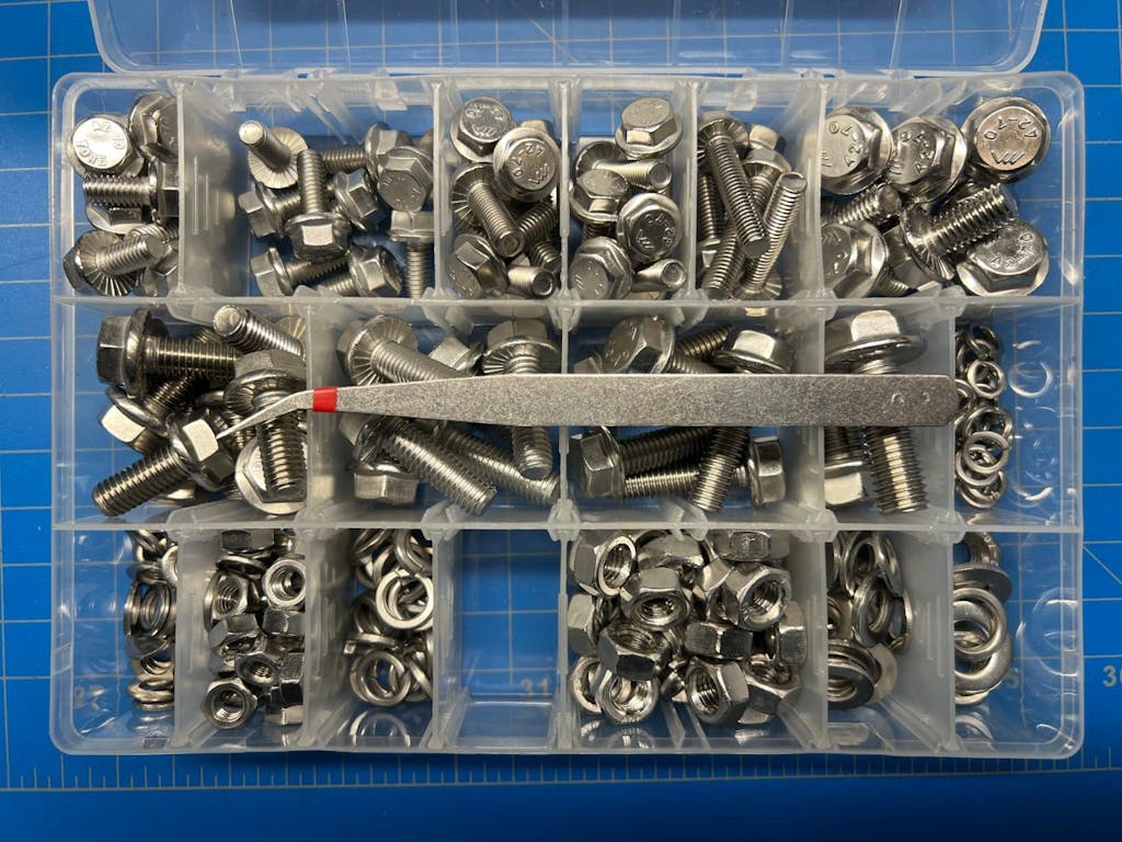 292 Pcs 304 Stainless Steel Bolts and Nuts Kit, A2 Hex Head Flange Nut and Bolt Set M6 M8 M10