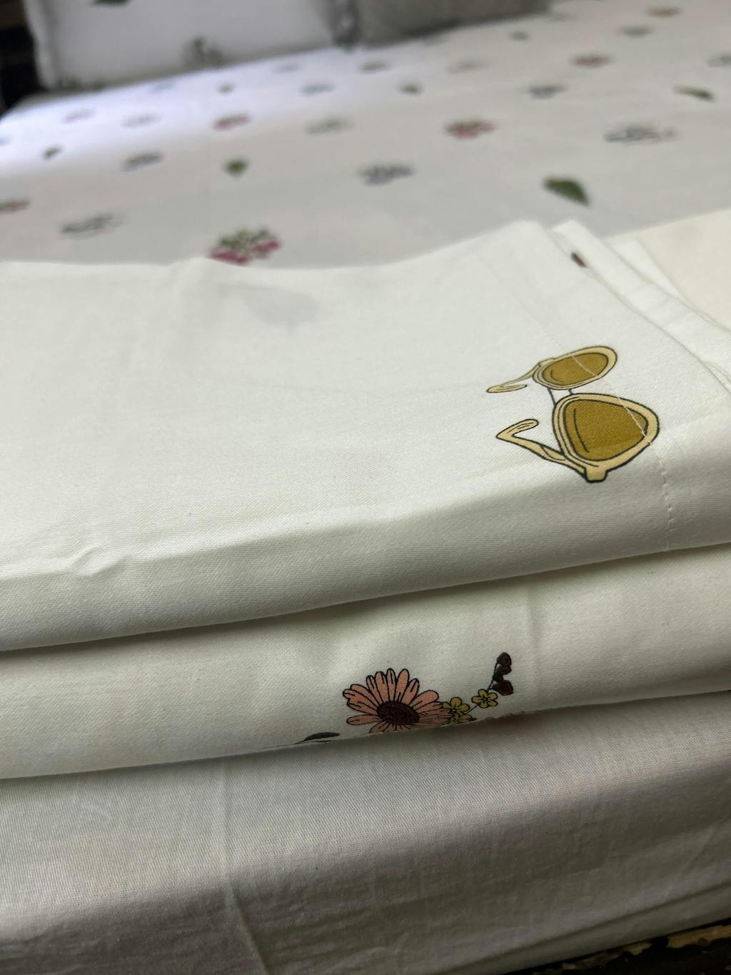 Imprimer Medley - Cartoon Printed Bedsheet (Multicolor)