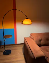 Coby Grand Arc Floor Lamp | Optional Side Table