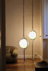 Garreau Globe Bauhaus Floor-to-Ceiling Lamp Duo- Replica 70s‘ Design