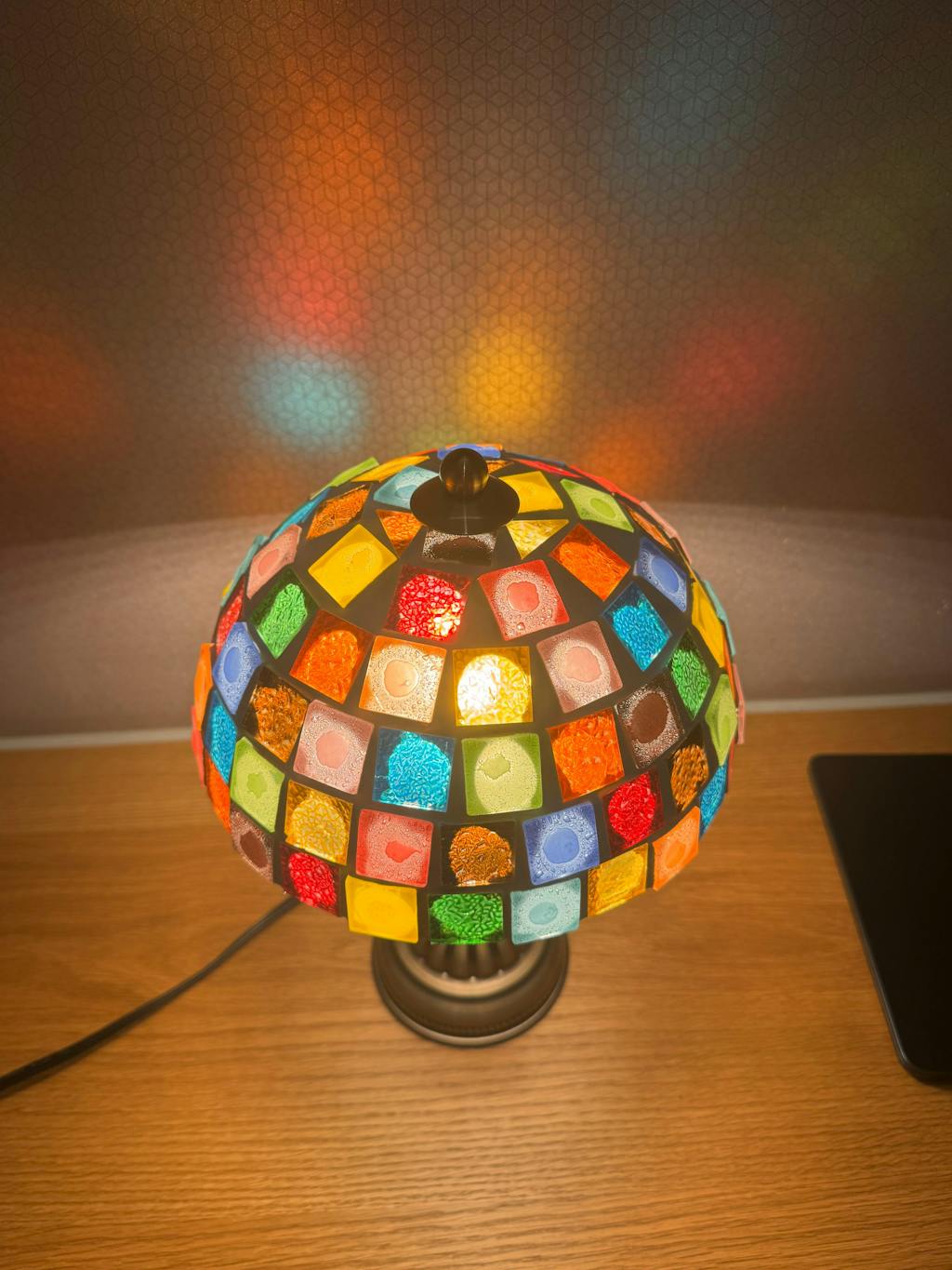 Mushroom Block Mosaic 12.6" Table Lamp