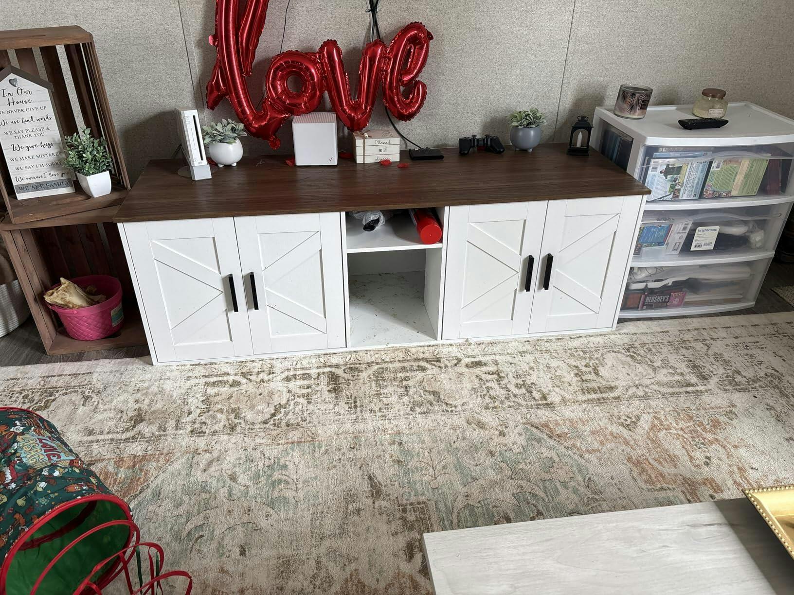 HOOBRO Double Cat Litter Box Enclosure with Aisle, Shelves & Hooks