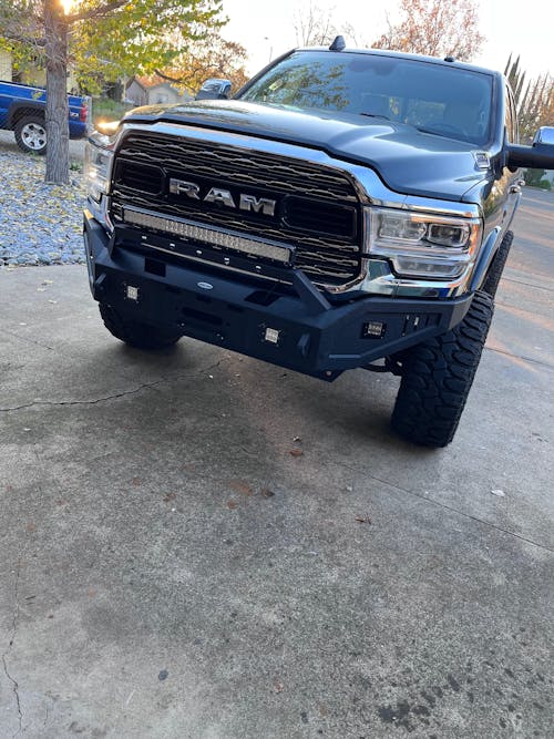 Hooke Road Aftermarket Full Width Front Bumper w/ Winch Plate & LED Lights (2019-2024 Ram 2500 3500)