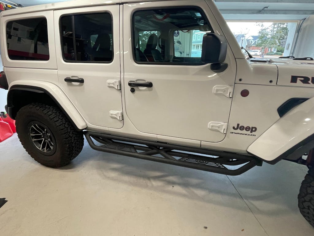Hooke Road Tube Side Steps Running Boards w/"SINCE 1941" Logo(18-26 Jeep Wrangler JL 4 Door)
