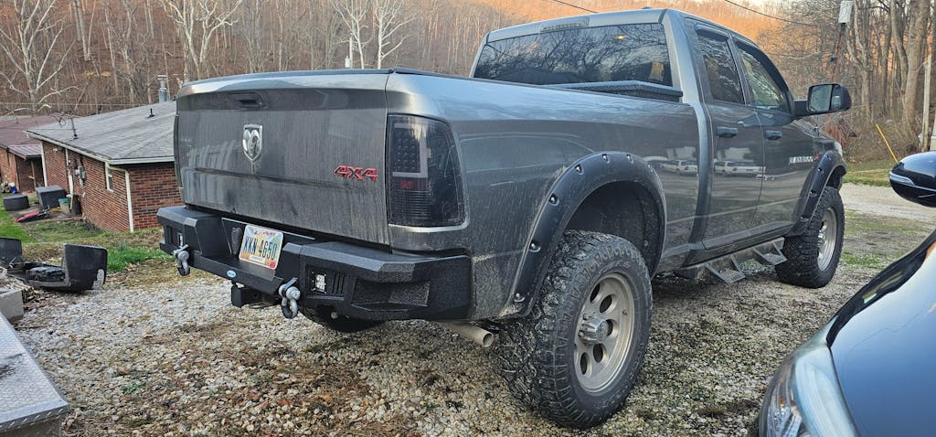 Hooke Road Durable Rear Bumper w/LED Lights(09-18 Dodge Ram 1500)