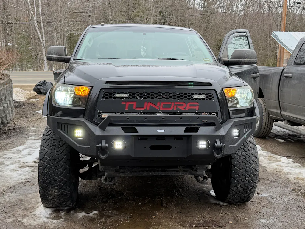 Textured Black Full Width Front Bumper w/ Winch Plate For 2007-2013 Toyota Tundra - Hooke Road