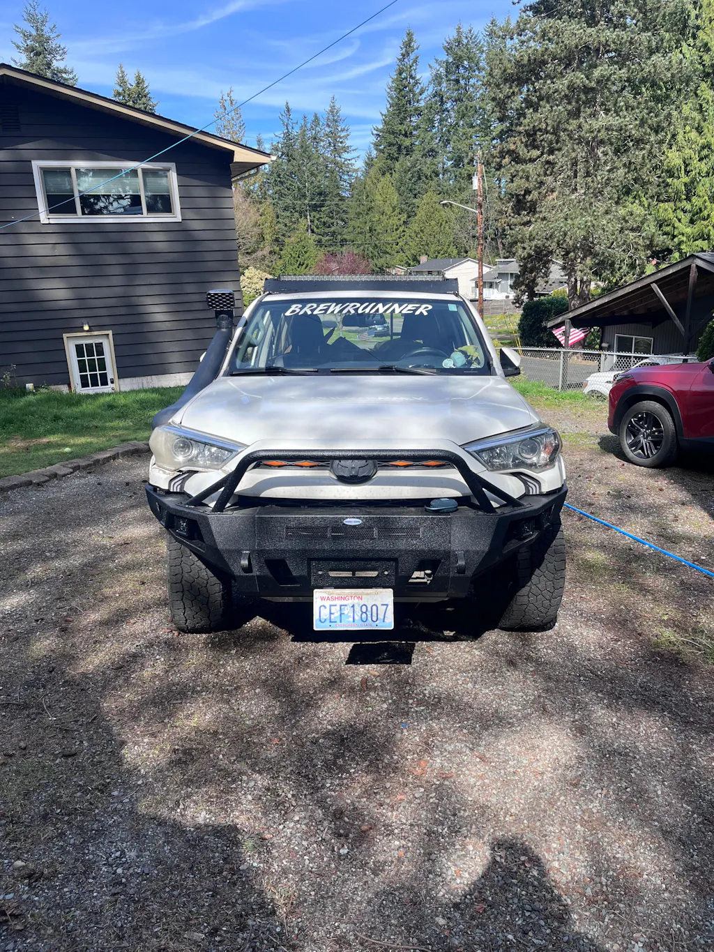 Aftermarket Full Width Front Bumper w/ Winch Plate & 4 LED Spot Lights (14-24 Toyota 4Runner) - Hooke Road