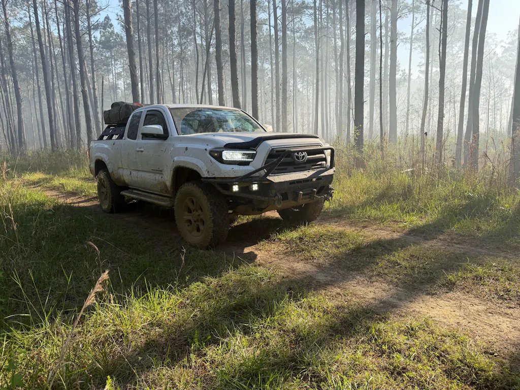 Tube Front Bumper w/ Winch Plate & 4 LED Spot Lights (16-23 Toyota Tacoma 3rd Gen) - Hooke Road