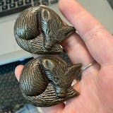 Metal Woodland Sleeping Fox Drawer Pulls & Cabinet Knobs - Hooks & Knobs