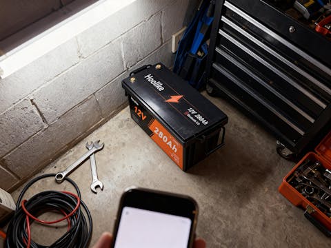 HOOLIKE 12.8V 280Ah Bluetooth-Enabled Lithium Iron Phosphate (LiFePO4) Battery