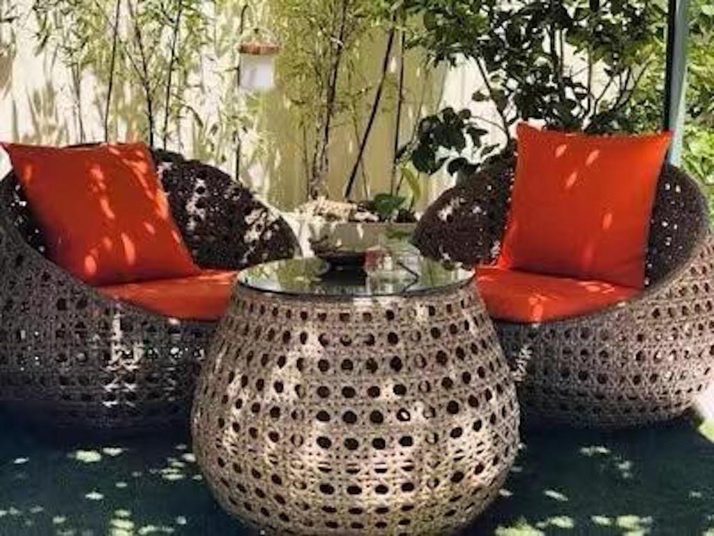 Oasis Woven Outdoor Loveseat Sofa Set with Armchairs 4 Seat / Hooseng Furniture